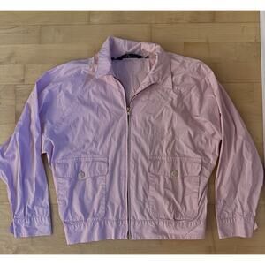 VTG Ralph Lauren Pink Cotton Full Zip Long Sleeve Jacket Size M